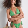 Gingham banana triangle bikini top