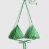 Gingham banana triangle bikini top