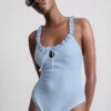 Gingham ruffle swimsuit