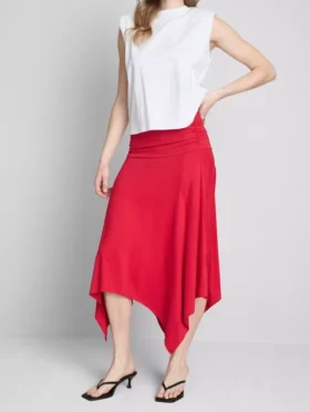 Hanky hem midi skirt