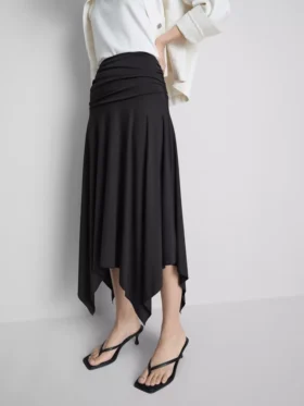 Hanky hem midi skirt