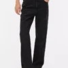High-waisted straight-leg jeans
