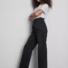 High-waisted straight-leg jeans