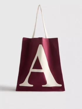 Initial canvas tote