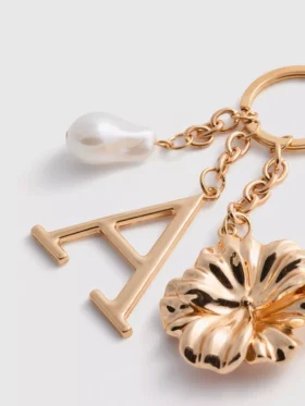 Initial flower keychain