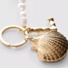 Initial shell charm keychain