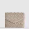Initial woven-effect wallet