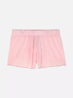Jersey lettuce trim pajama shorts Jersey lettuce trim pajama shorts