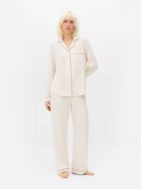 Jersey long sleeve boyfriend pajamas