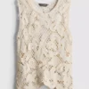 Knitted asymmetrical crochet tank Knitted asymmetrical crochet tank