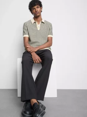 Knitted check polo shirt Knitted check polo shirt