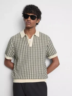 Knitted check polo shirt Knitted check polo shirt