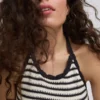 Knitted stripe halter dress Knitted stripe halter dress
