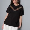 Lace insert t-shirt Lace insert t-shirt