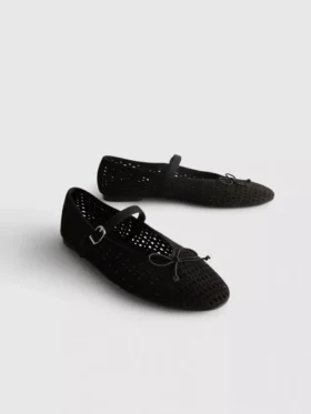 Lasercut mary jane ballet flats