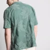 Leaf-embroidered short-sleeve button-down shirt Leaf-embroidered short-sleeve button-down shirt