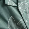 Leaf-embroidered short-sleeve button-down shirt Leaf-embroidered short-sleeve button-down shirt