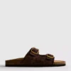 Leopard-print double-strap footbed sandals