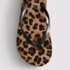 Leopard print flatform flip flops