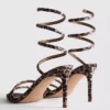 Leopard spiral heeled sandals