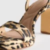 Leopard textured platform heels