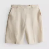 Linen-blend pleated bermuda shorts Linen-blend pleated bermuda shorts