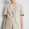 Linen-blend short-sleeve blazer Linen-blend short-sleeve blazer