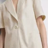 Linen-blend short-sleeve blazer Linen-blend short-sleeve blazer