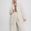 Linen-blend single-breasted blazer Linen-blend single-breasted blazer