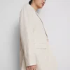 Linen-blend single-breasted blazer Linen-blend single-breasted blazer