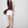 Linen blend tie side mini skort Linen blend tie side mini skort