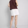 Linen blend tie side mini skort Linen blend tie side mini skort