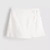 Linen blend tie side mini skort Linen blend tie side mini skort