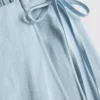 Linen blend tie side mini skort Linen blend tie side mini skort