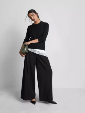Long sleeve crew neck cardigan