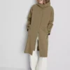 Longline cinched hooded raincoat Longline cinched hooded raincoat