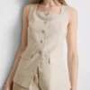 Longline linen blend waistcoat Longline linen blend waistcoat