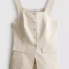 Longline linen blend waistcoat Longline linen blend waistcoat