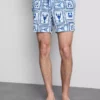 Mediterranean tile textured swimming shorts Mediterranean tile textured swimming shorts