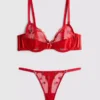 Mesh embroidered cherry underwear set Mesh embroidered cherry underwear set