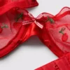 Mesh embroidered cherry underwear set Mesh embroidered cherry underwear set