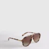 Metal-trim aviator-style sunglasses