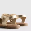 Metallic laser cut sandals