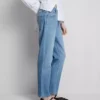 Mid-rise cotton denim straight-leg jeans