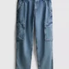 Mid-rise loose cargo jeans Mid-rise loose cargo jeans