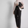 Mid rise pleated stretch pants Mid rise pleated stretch pants