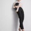 Mid rise pleated stretch pants Mid rise pleated stretch pants