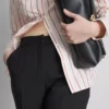 Mid rise pleated stretch pants Mid rise pleated stretch pants