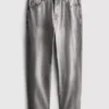Mid-rise relaxed straight leg jeans