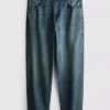 Mid-rise relaxed straight leg jeans